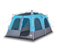 Tenda familiare a cupola per 8 persone, blu, rilascio rapido, poliestere 190T con rivestimento in poliuretano, ideale per campeggio e avventure all'aria aperta