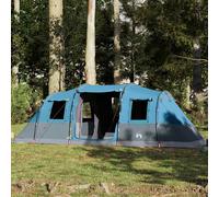 vidaXL Tenda Familiare a Tunnel per 6 Persone Blu Impermeabile