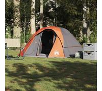 vidaXL Tenda Familiare Cabina 6 Persone Grigia Arancione Impermeabile