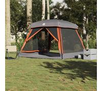 vidaXL Tenda Familiare Cabina 6 Persone Grigia Arancione Impermeabile