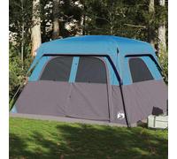 vidaXL Tenda Familiare Cabina per 6 Persone Blu Impermeabile, Tenda da Campeggio, Tenda da Esterno, Tenda Impermeabile, Tenda da Giardino