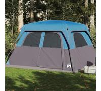 Tenda Familiare Cabina per 6 Persone, Impermeabile con Parapioggia Staccabile, Ventilazione Ottimale e E-Port, Poliestere 185T con Rivestimento PU, 310 x 275 x 200 cm, per Campeggio e Avventure all’Ap