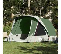 vidaXL Tenda Familiare Cabina per 6 Persone Verde Impermeabile, Tenda da Campeggio, Tenda da Esterno, Tenda Impermeabile, Tenda da Giardino