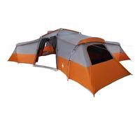 Tenda familiare Taffettà grigio e arancione impermeabile a 16 persone con 5 | Taffeta Impermeabile Antivento 5 Camere E-Port Gancio per Appendere Fibra di Vetro e Pali in Acciaio per 12 Persone