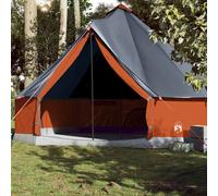 vidaXL Tenda Familiare Tipi 10 Persone Grigia e Arancione Impermeabile