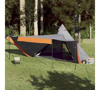 vidaXL Tenda Familiare Tipi 8 Persone Grigia e Arancione Impermeabile