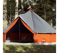 Tenda familiare tipi per 12 persone, grigio e arancione, impermeabile, con attacco E e ventilazione, per campeggio, avventure all'aperto
