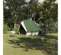 Tenda familiare verde Tipi per 8 persone impermeabile con proprietà ignifughe e struttura resistente al vento per campeggio avventure spaziosa tenda moderna