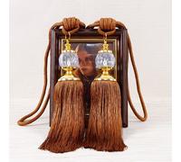 Tenda Fermatenda Cravatta Tenuta Dietro Camera da Letto Cena Nappa 1 Paio 2pcs