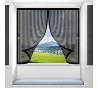 Tenda Finestra Cucina 55 x 125 cm, Anti-Zanzare, Anti-Insetti, Rete Ultra-Fine, Installazione Facile, Tenda Termica Isolante Freddo e Caldo per Porta Finestra Balcone, Nero