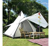 Tenda for 4 persone for campeggio Piramide Teepee for esterni portatile a doppio strato indiana for famiglie all'aperto Yurta for escursionismo(White)