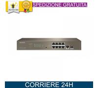 SWITCH TENDA TEG5310P-8-150W m9P LAN GIGABIT DESKTOP 10/100/1000M 8P POE 1P SFP LAYER 3 MANAGED Potenza PoE 150W