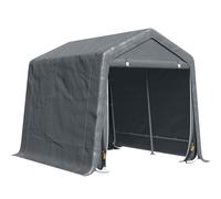 Tenda Garage 240x200x202 cm per Veicoli e Biciclette in Metallo e Tessuto PE Grigio Scuro