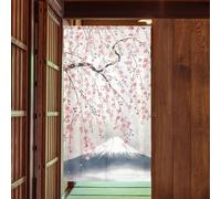 Tenda Giapponese Noren 15085cm Poliestere Ciliegio In Fiore Mt.Fuji Giappone