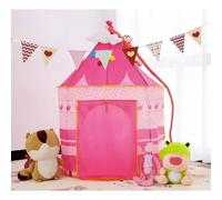 Tenda giocattolo per bambini, casetta per giocare a forma di castello principessa, colore rosa