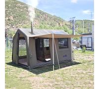 Tenda gonfiabile impermeabile per 4 stagioni, tenda pop-up con tenda rimovibile e foro per cric per stufa, tenda da campeggio per 2-4 persone con zona soggiorno e notte separata, veloce da installare