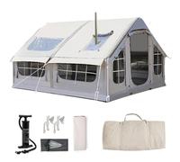 Tenda gonfiabile per 8 persone, adatta a tutte le stagioni, per campeggio, tenda gonfiabile per esterni con pompa, facile da montare, tende gonfiabili di grandi dimensioni, tende da campeggio,Grey2