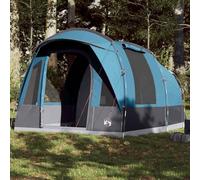 Tenda impermeabile a tunnel per 3 persone in blu con ventilazione e protezione dagli insetti per campeggio e avventure all'aria aperta