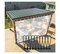 Tenda impermeabile da esterno per pergola e veranda - Telo in PE trasparente con occhielli per privacy e ombra, pannelli laterali resistenti, 6 x 3 m
