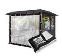 Tenda impermeabile per esterni, trasparente, pannelli laterali in plastica resistente, con occhielli, per balcone, patio, veranda, gazebo, versatile, 40,6 x 3,5 m (5 x)