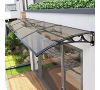 Tenda impermeabile per porta del balcone, 99 x 231 cm, con staffa in acciaio e plastica, staffa nera e pannello marrone, ideale per la protezione del cortile e del ponte