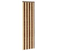 Tenda in ciniglia marrone e beige, 56 x 200 cm | Polipropilene leggero e resistente, strisce alternate, strisce per appendere, ganci inclusi, uso interno ed esterno