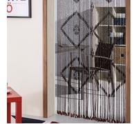 VERDELOOK - TENDA CON CORALLINI IN LEGNO DA INTERNO/ESTERNO 100 X 220 CM. 66 FILI MARRONE BEIGE 811/6