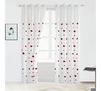 Tenda In Organza Trasparente Con Ricamo A Cuore (1 Pezzo), 145x280 Cm. Per Camere Da Letto, Soggiorni E Camerette Per Bambini. Ideale Per Famiglie, Coppie E Bambini Che Amano Il Romanticismo E L'intim