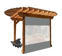 Tenda in PVC trasparente impermeabile per esterni, con pannelli laterali per pergole, portici e gazebo, colore grigio, 3,6 x 2 m, include occhielli e palline elastiche per una facile installazione