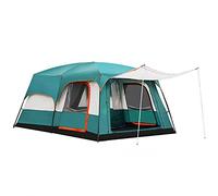 Tenda in Tela Cerata Impermeabile Tenda in Tessuto Antipioggia per Esterni Due camere da Letto Una Sala Tenda Grande Spazio 3-4 Persone Casa Sole Pioggia 8-10 Persone Tenda da Campeggio Baldacchino A