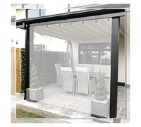 Tenda in tela cerata trasparente impermeabile per esterni con pannello perforato per tende laterali per pergola patio (colore: trasparente Dimensioni: 1 x 1 m)