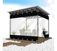 Tenda in tela cerata trasparente resistente con cerniera, in plastica rinforzata per esterni, resistente alle intemperie e foglio di giunzione