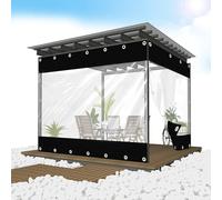 Tenda in tela cerata trasparente resistente con cerniera, in plastica rinforzata per esterni, resistente alle intemperie e foglio di giunzione