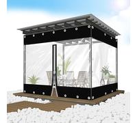 Tenda in tela cerata trasparente resistente con cerniera, in plastica rinforzata per esterni, resistente alle intemperie e foglio di giunzione