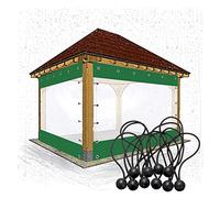 Tenda in tela trasparente resistente e impermeabile, 3 x 2,4 m, in PVC, con occhielli e corde elastiche a sfera, per pergola, portico, uso esterno