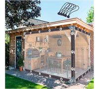 Tenda in Telone Impermeabile in PE da 0,12 Mm, Telone Trasparente, Antivento E Anti UV con Occhiello E Cordino Elastico A Sfera, per Gazebo E Veranda, Clear Tarp, 1x2m/3.3x6.6ft