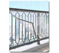 Tenda in telone trasparente impermeabile Schermatura per balcone in PVC Copertura per balcone con fascette e corda in nylon per cortili e piscine(8x16ft(2.4x4.8m))