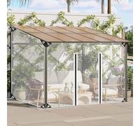 Tenda In Telone Trasparente,Telo Di Copertura In Plastica PVC Da 0.3mm,Pannelli Laterali In Telone Trasparente Impermeabile Con Porta Cerniera,Tende Impermeabil Pesante Con Occhielli,2Zipper-3.3x2m