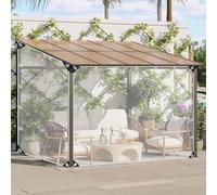 Tenda In Telone Trasparente,Telo Di Copertura In Plastica PVC Da 0.3mm,Pannelli Laterali In Telone Trasparente Impermeabile Con Porta Cerniera,Tende Impermeabil Pesante Con Occhielli,0Zipper-4.3x2m