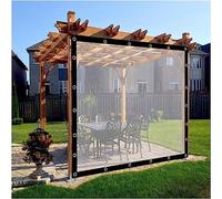 Tenda in vinile impermeabile per gazebo, resistente, in PVC trasparente, con occhielli, 2 x 4 m, pannello trasparente resistente alle intemperie