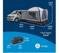 Tenda indipendente - KAMPA - Cross Air TC - Tessuto Polycotton, Air Frame, pavimento, tende oscuranti, pannello zanzariera