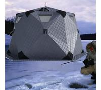 Tenda invernale isolata per pesca sul ghiaccio, per 3-5 persone, in tessuto Oxford antivento e resistente al calore, temperatura di -30 °C, include borsa portaoggetti e tasselli