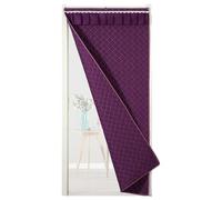 Tenda isolante per porta, tessuto di cotone spesso, lavabile in lavatrice, kit di isolamento invernale per finestre, viola, 100 x 220 cm, barriera termica ad alta efficienza energetica per il comfort