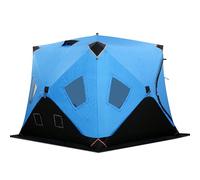 Tenda isolata portatile per pesca sul ghiaccio per 3-8 persone, hub termico pop-up, con borsa per il trasporto rimovibile da pavimento, corde e ancoraggi per il ghiaccio, ideale per la pesca invernale