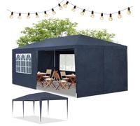 Tenda Juskys per feste 3x6m, 18m², 6 pareti, tetto rimovibile, 18m², 12 ganci, 6 corde, giardino, matrimoni, colore blu