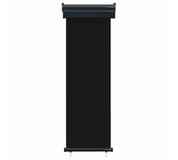 Tenda Lateral Balcone 65x250 cm, colore: Nero | Poliestere, rotolo di alluminio, lunghezza regolabile, autobloccante, montaggio a parete o a soffitto