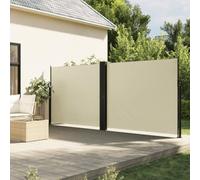 Tenda Laterale Estensibile, 180x1000 cm, Crema, Poliestere Impermeabile con Rivestimento PU, Frangivista Balcone e Separe da Giardino, Paravento per Esterni e Interni