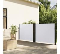 Tenda Laterale Estensibile, Bianco 140x1000 cm, in Poliestere con Rivestimento PU e Struttura Acciaio, Frangivista Balcone e Separe da Giardino, per Esterni e Interni