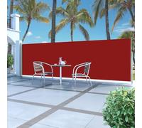 Tenda Laterale Estensibile con Retrazione Automatica, Rosso 160x500 cm, Tessuto Poliestere UV e Struttura Acciaio, Frangivista per Balcone e Giardino, Tenda da Sole per Esterno