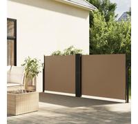 Tenda Laterale Estensibile, in Poliestere con Rivestimento PU e Struttura Acciaio, Frangivista Balcone e Separe da Esterno, Design Retrattile Automatico, Colore Tortora, 120 x 600 cm